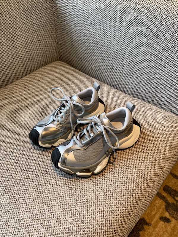 Color-Blocking Thick-Soled Dad Shoes for Women, Trendy 2025 Lace-Up Mesh Casual Sneakers, Versatile Y2K Style Sports Footwear