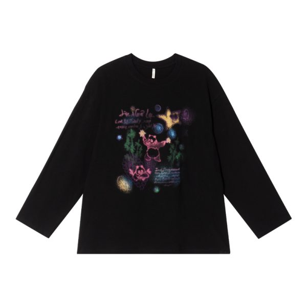 Colorful Panda Print Loose Fit T-Shirt for Women - Summer Short and Long Sleeve Top, Petite Style, Cute Casual Wear