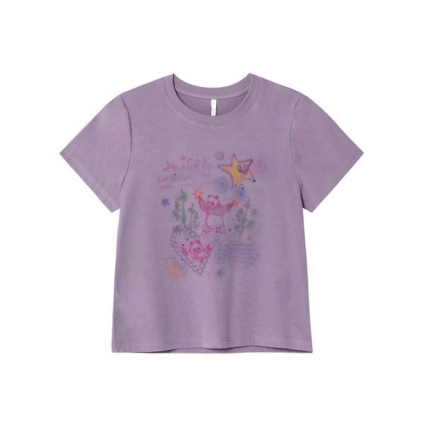 Colorful Panda Print Loose Fit T-Shirt for Women - Summer Short and Long Sleeve Top, Petite Style, Cute Casual Wear