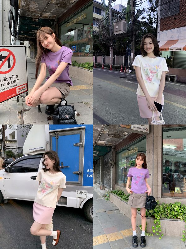 Colorful Panda Print Loose Fit T-Shirt for Women - Summer Short and Long Sleeve Top, Petite Style, Cute Casual Wear