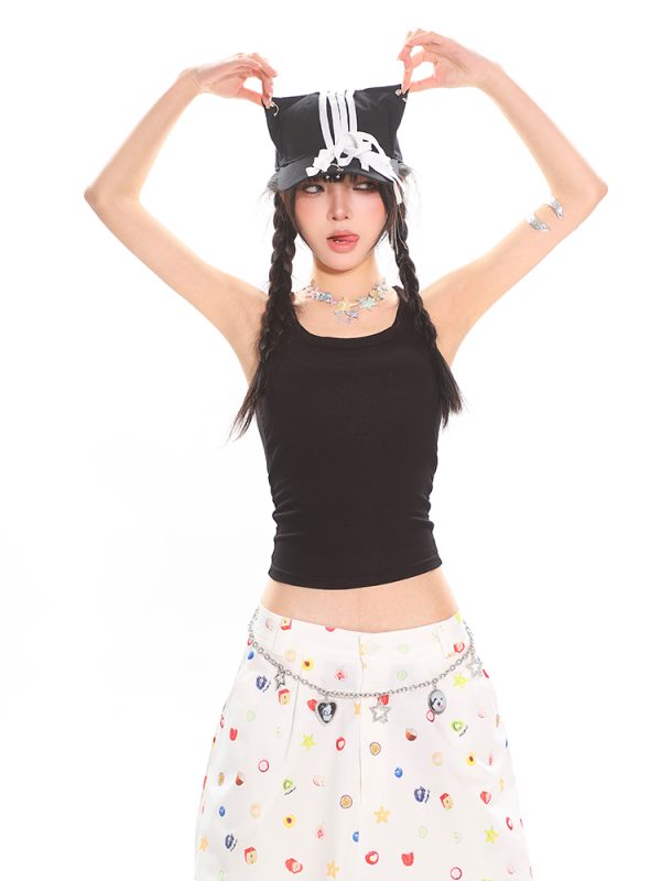 Colorful Summer Tank Top for Women - Slim Fit High-Quality Dopamine Movement Design, Trendy Casual Wear, Y2K Style