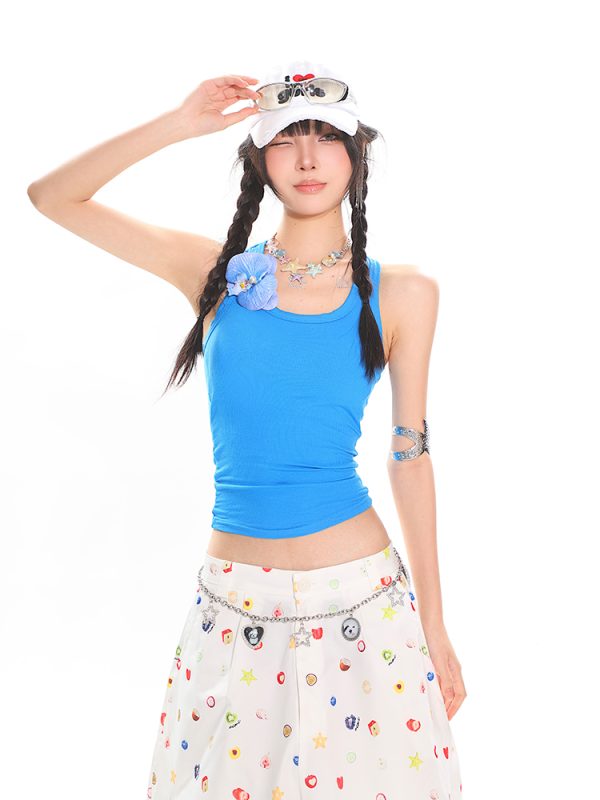 Colorful Summer Tank Top for Women - Slim Fit High-Quality Dopamine Movement Design, Trendy Casual Wear, Y2K Style