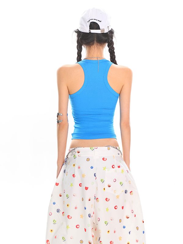 Colorful Summer Tank Top for Women - Slim Fit High-Quality Dopamine Movement Design, Trendy Casual Wear, Y2K Style
