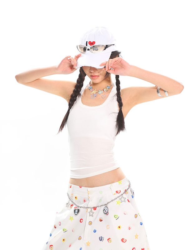 Colorful Summer Tank Top for Women - Slim Fit High-Quality Dopamine Movement Design, Trendy Casual Wear, Y2K Style