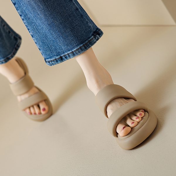 Comfortable Women's Summer Sandals with French Mid-Heel, Thick Soft Sole, Italian Corso Venezia Style for Outdoor Wear