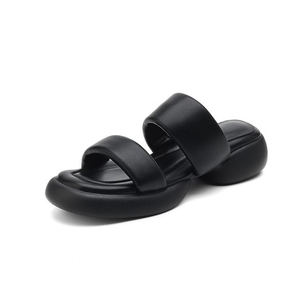 Comfortable Women's Summer Sandals with French Mid-Heel, Thick Soft Sole, Italian Corso Venezia Style for Outdoor Wear