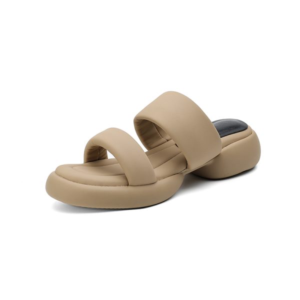 Comfortable Women's Summer Sandals with French Mid-Heel, Thick Soft Sole, Italian Corso Venezia Style for Outdoor Wear