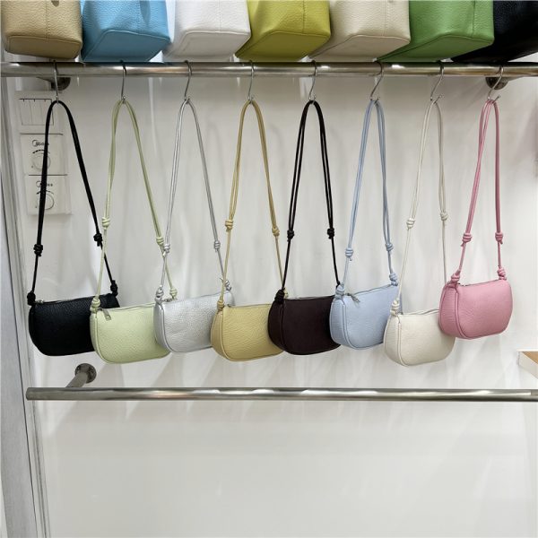 Compact Soft Leather Lychee Pattern Crossbody Bag - Cute Lightweight Versatile Shoulder Phone Bag for Spring and Summer