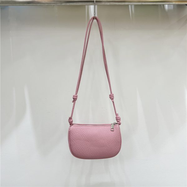 Compact Soft Leather Lychee Pattern Crossbody Bag - Cute Lightweight Versatile Shoulder Phone Bag for Spring and Summer