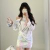 Cool Summer Tencel Printed Loose T-Shirt for Sun Protection - Trendy Mid-Length Top for Spring/Summer Style