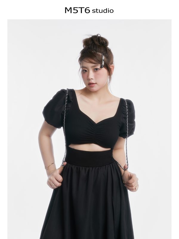 Curvy Minimalist Hepburn Style Split Dress - Elegant Long Skirt in Colors for 90s and Y2K Fashion Lovers