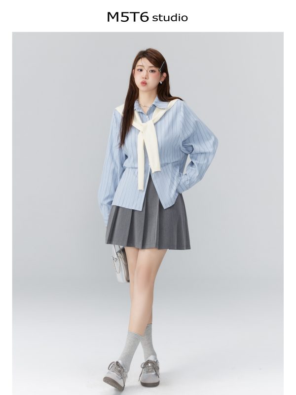 Curvy Ouni Casual Loose Slimming Shoulder Shirt in Sweet Lazy Style - Ideal for 90s and Y2K Fashion Lovers