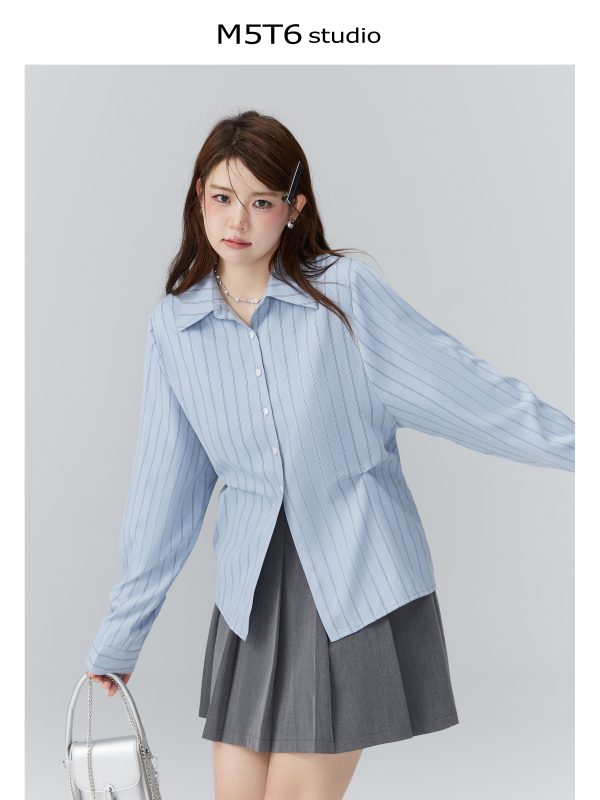 Curvy Ouni Casual Loose Slimming Shoulder Shirt in Sweet Lazy Style - Ideal for 90s and Y2K Fashion Lovers