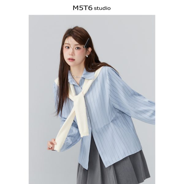 Curvy Ouni Casual Loose Slimming Shoulder Shirt in Sweet Lazy Style - Ideal for 90s and Y2K Fashion Lovers