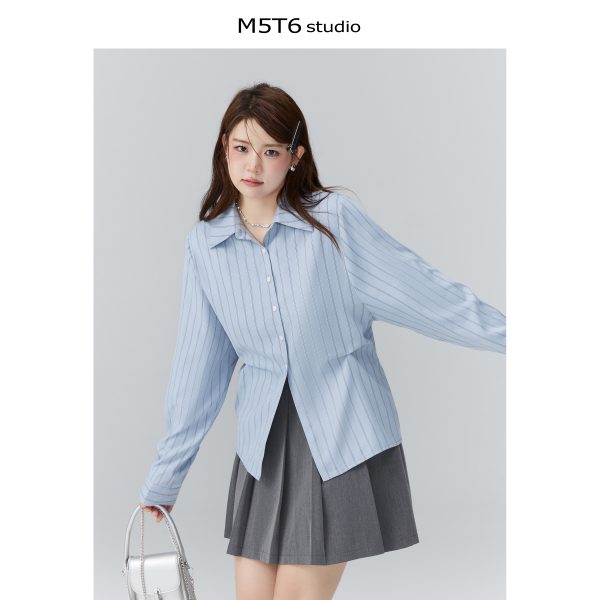Curvy Ouni Casual Loose Slimming Shoulder Shirt in Sweet Lazy Style - Ideal for 90s and Y2K Fashion Lovers