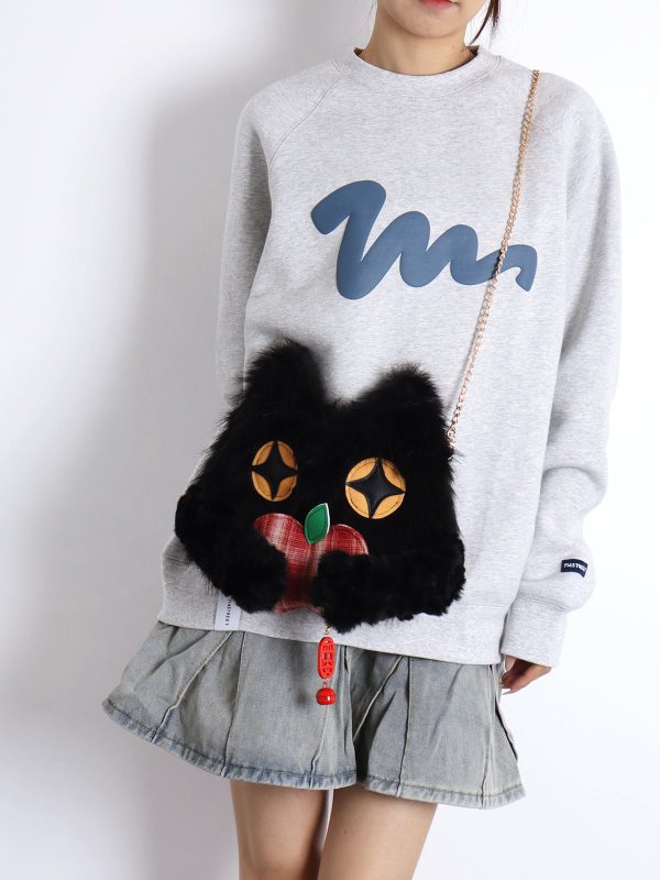 Cute Crossbody Bag with Hugging Cat Design, Adorable New Year Gift, Trendy Korean Style Accessory for Cat Lovers