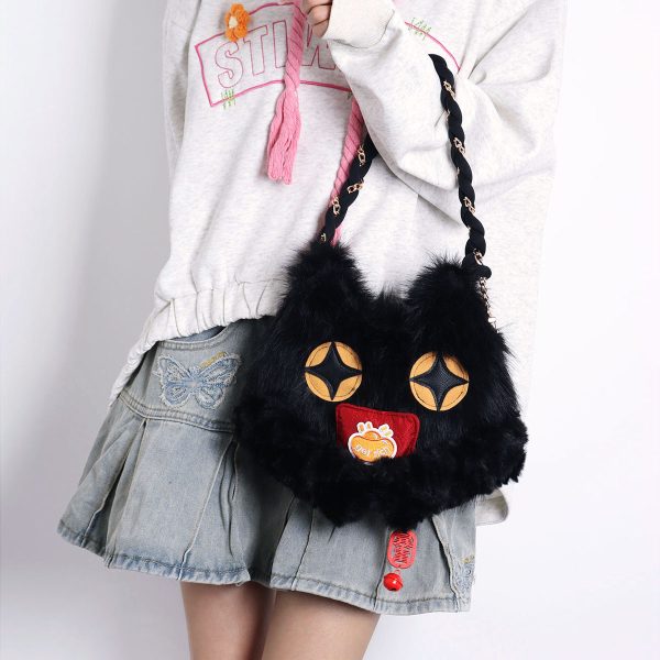 Cute Crossbody Bag with Hugging Cat Design, Adorable New Year Gift, Trendy Korean Style Accessory for Cat Lovers