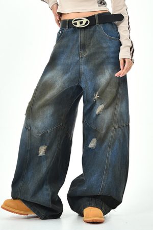 Cute Everyday Outfits, Outfit Inspo Casual 90s Distressed Baggy Jeans