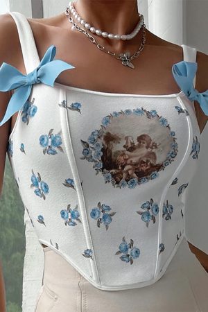 Cute Everyday Outfits, Outfit Inspo Casual Angelcore Bow Straps Corset