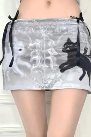 Cute Everyday Outfits, Outfit Inspo Casual Black Cat Mini Skirt