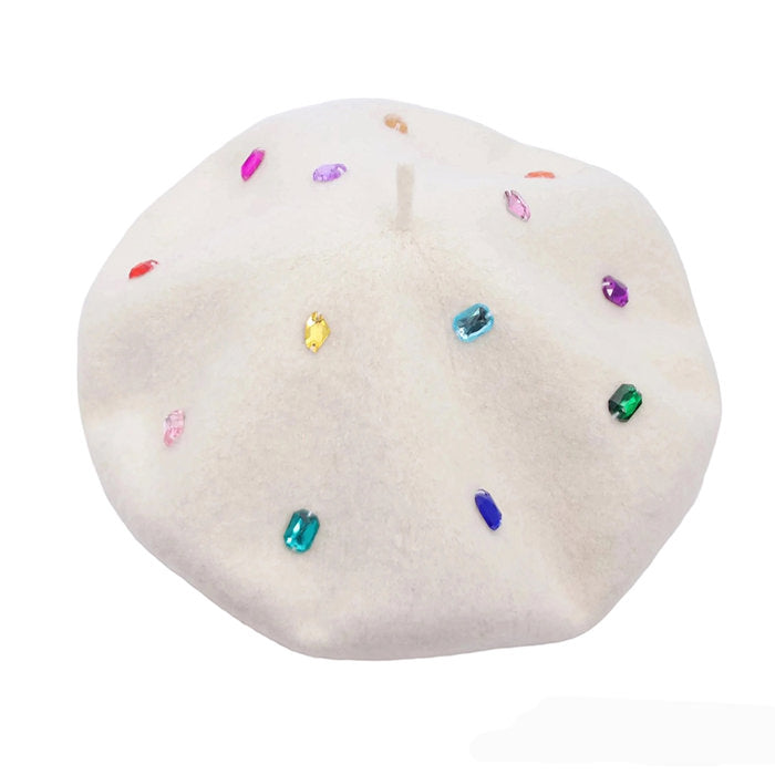 Cute Everyday Outfits, Outfit Inspo Casual Colorful Rhinestone Beret Hat