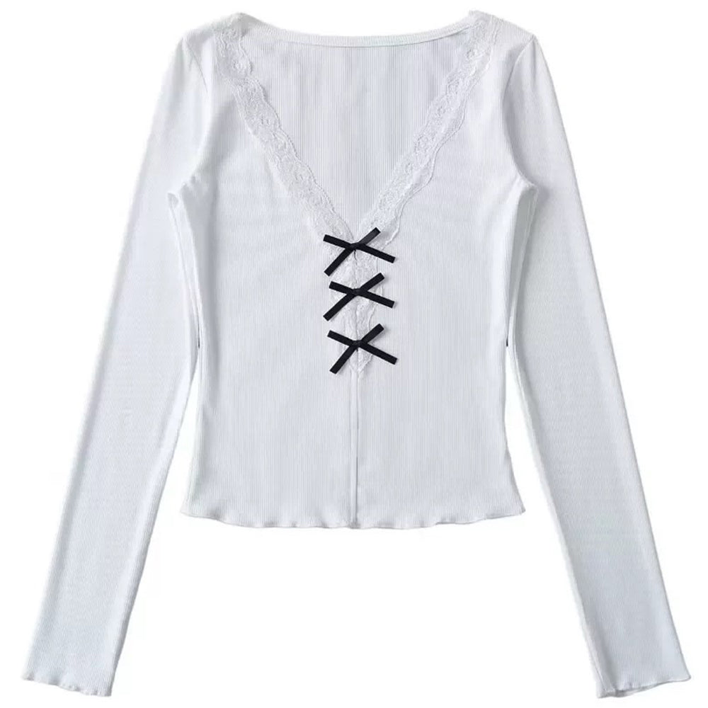 Cute Everyday Outfits, Outfit Inspo Casual Coquette Aesthetic V-Neck Top