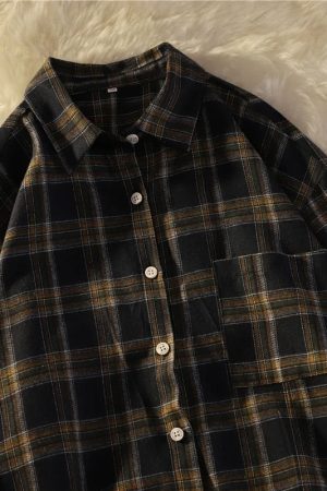 Cute Everyday Outfits, Outfit Inspo Casual Dark Academia Aesthetic Plaid Shirt
