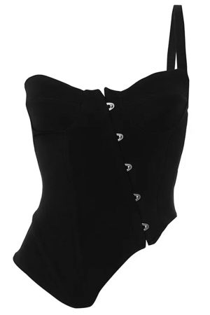 Cute Everyday Outfits, Outfit Inspo Casual Drama Dealer One-Shoulder Corset Top