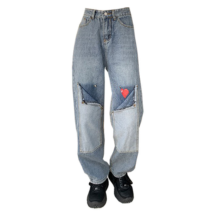 Cute Everyday Outfits, Outfit Inspo Casual Early 2000s Pixel Heart Wide Jeans