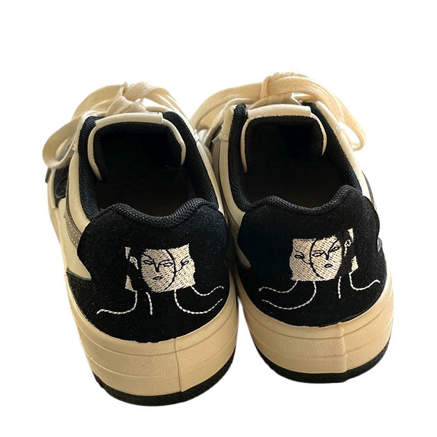 Cute Everyday Outfits, Outfit Inspo Casual Face Embroidery Aesthetic Black Sneakers