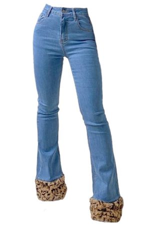 Cute Everyday Outfits, Outfit Inspo Casual Fuzzy Leopard Trim Jeans