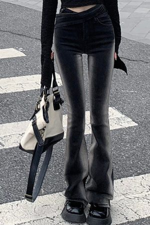 Cute Everyday Outfits, Outfit Inspo Casual Gradient Skinny Flare Jeans