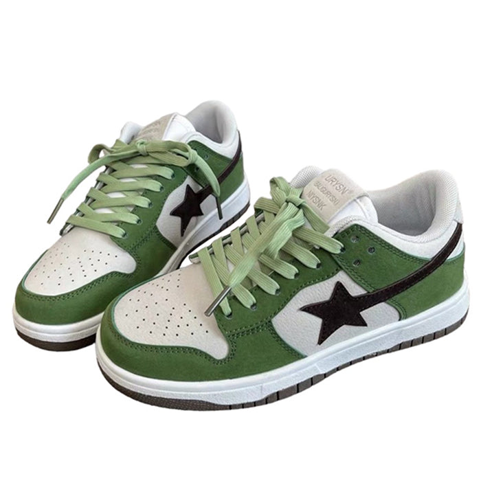 Cute Everyday Outfits, Outfit Inspo Casual Green & Black Aesthetic Star Sneakers
