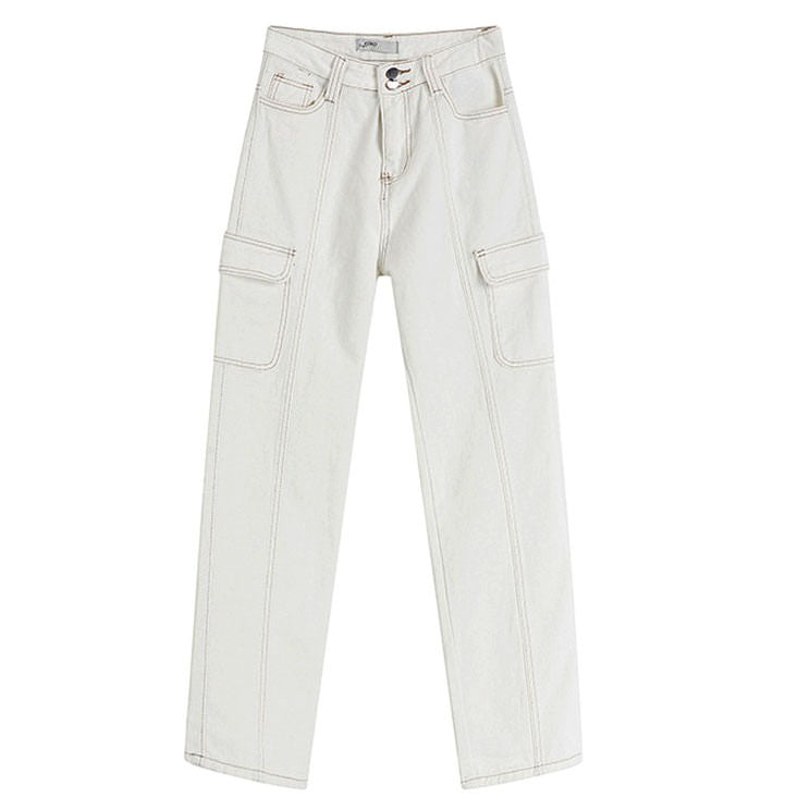 Cute Everyday Outfits, Outfit Inspo Casual Heart Embroidery Cargo Jeans