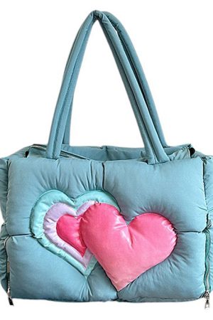 Cute Everyday Outfits, Outfit Inspo Casual Heart Puffer Handbag