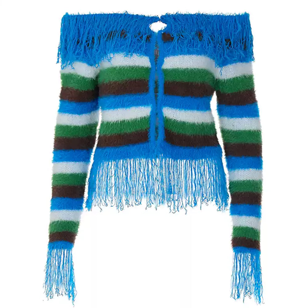Cute Everyday Outfits, Outfit Inspo Casual Indie Aesthetic Striped Fringe Top