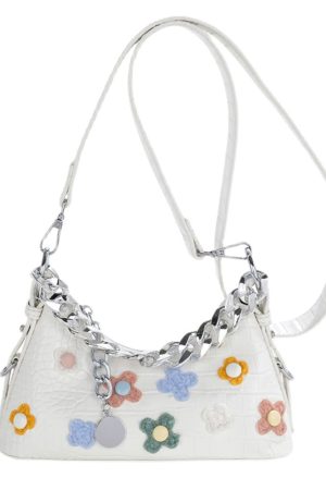 Cute Everyday Outfits, Outfit Inspo Casual Indie Flowers Shoulder Bag
