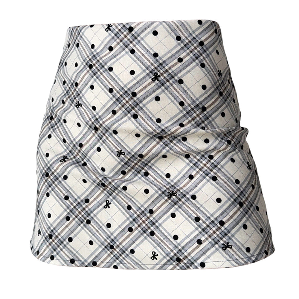 Cute Everyday Outfits, Outfit Inspo Casual Missed Calls Plaid Polka Dot Skirt