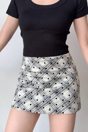 Cute Everyday Outfits, Outfit Inspo Casual Missed Calls Plaid Polka Dot Skirt