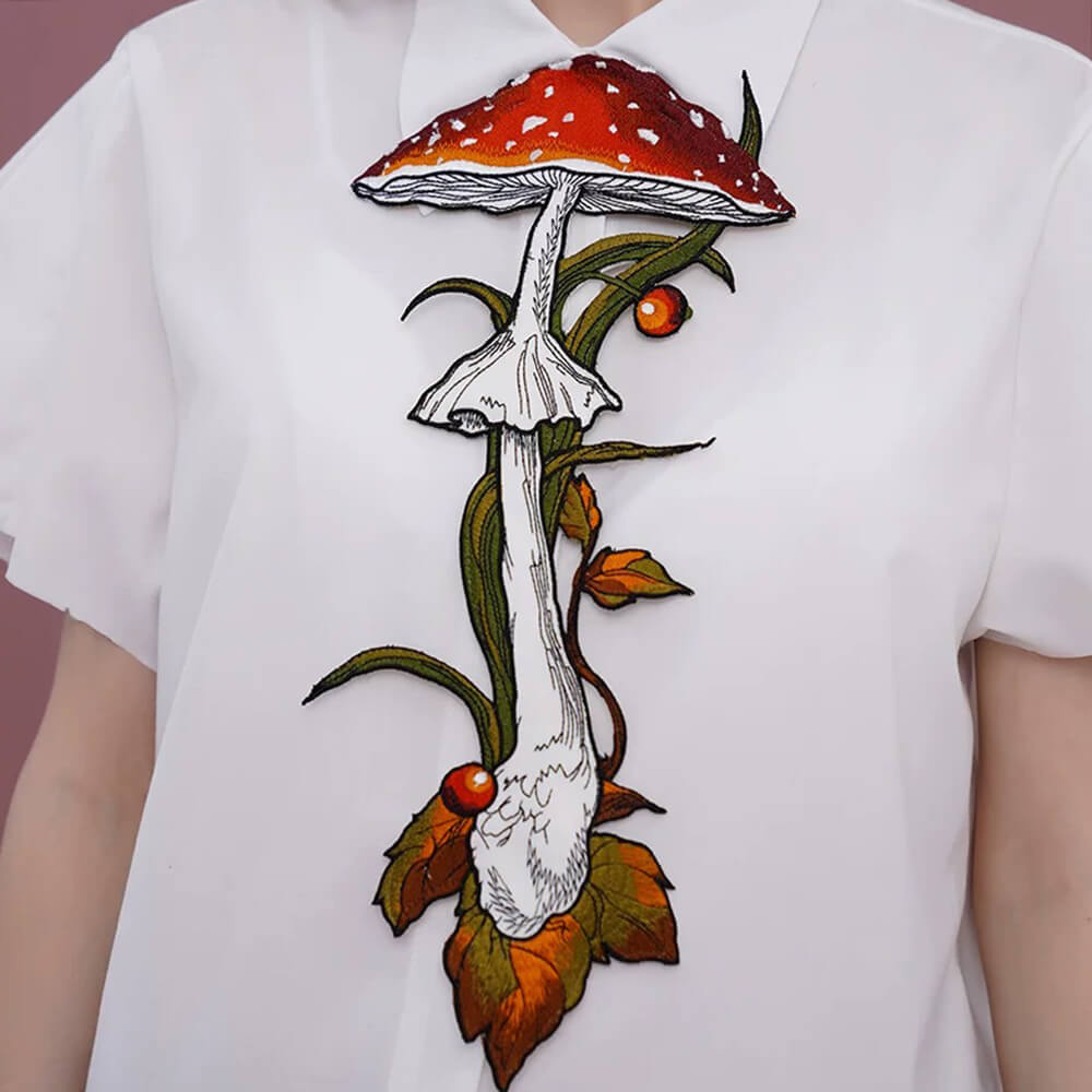 Cute Everyday Outfits, Outfit Inspo Casual Mushroom Embroidery Necktie