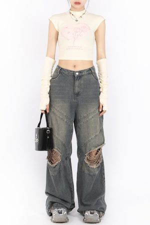 Cute Everyday Outfits, Outfit Inspo Casual Pastel Soft Girl Tee with Arm Warmers