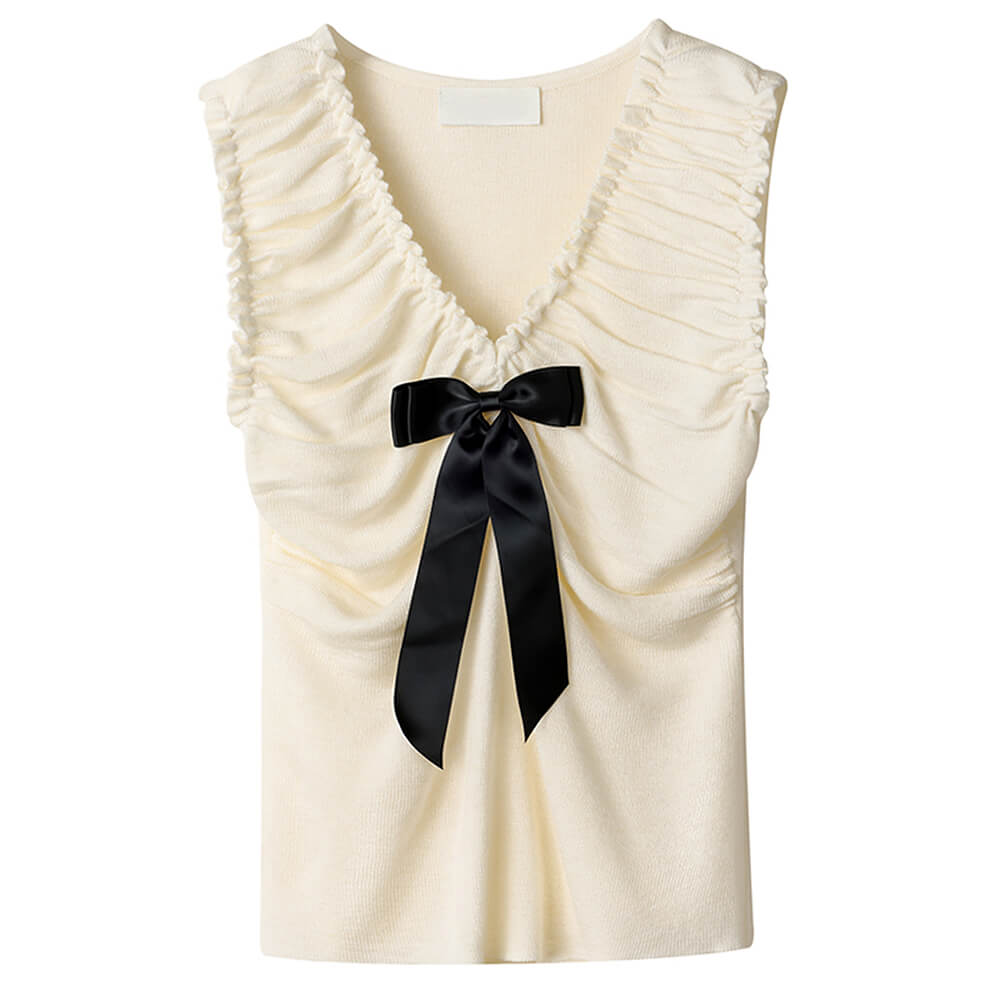 Cute Everyday Outfits, Outfit Inspo Casual Preppy Ruched Top with Satin Bow