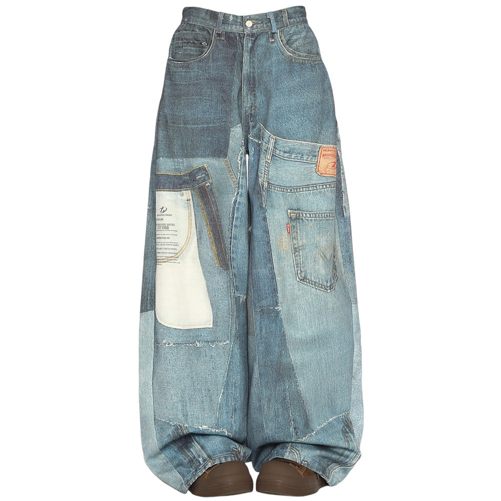 Cute Everyday Outfits, Outfit Inspo Casual Printed Panel Look Baggy Denim Pants