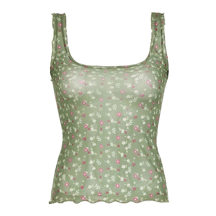Cute Everyday Outfits, Outfit Inspo Casual Secret Garden Mesh Tank Top