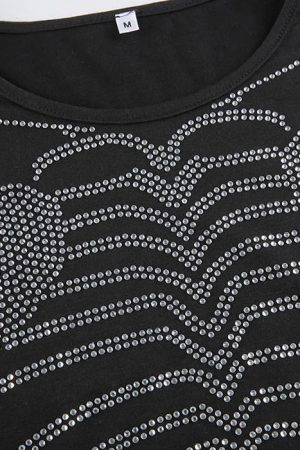 Cute Everyday Outfits, Outfit Inspo Casual Skeleton Rhinestone Crop Top