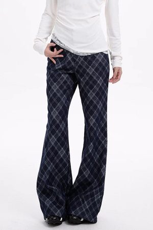 Cute Everyday Outfits, Outfit Inspo Casual Skippin' School Blue Plaid Pants