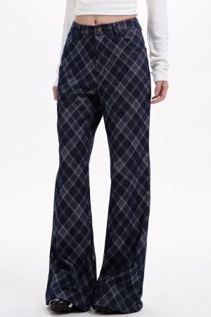 Cute Everyday Outfits, Outfit Inspo Casual Skippin' School Blue Plaid Pants