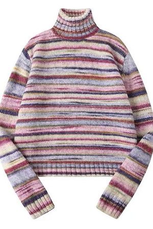 Cute Everyday Outfits, Outfit Inspo Casual Striped Turtleneck Sweater