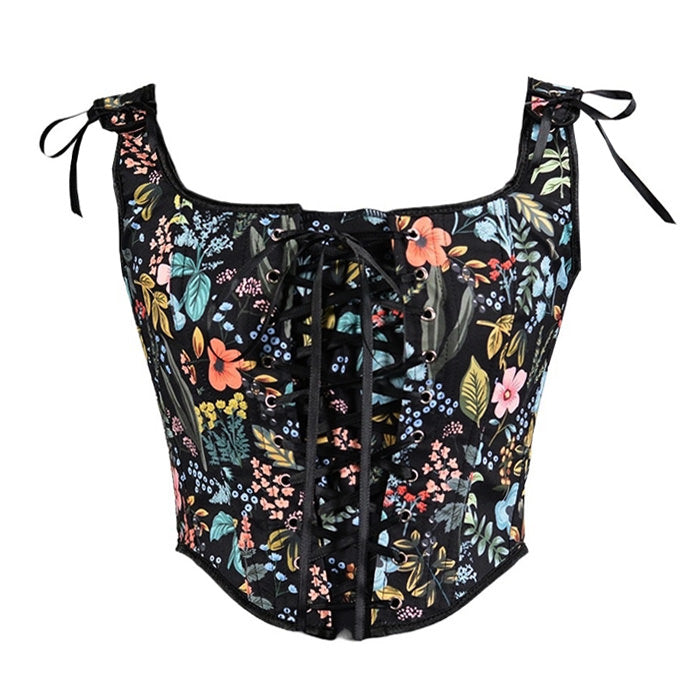 Cute Everyday Outfits, Outfit Inspo Casual Vintage Floral Print Corset