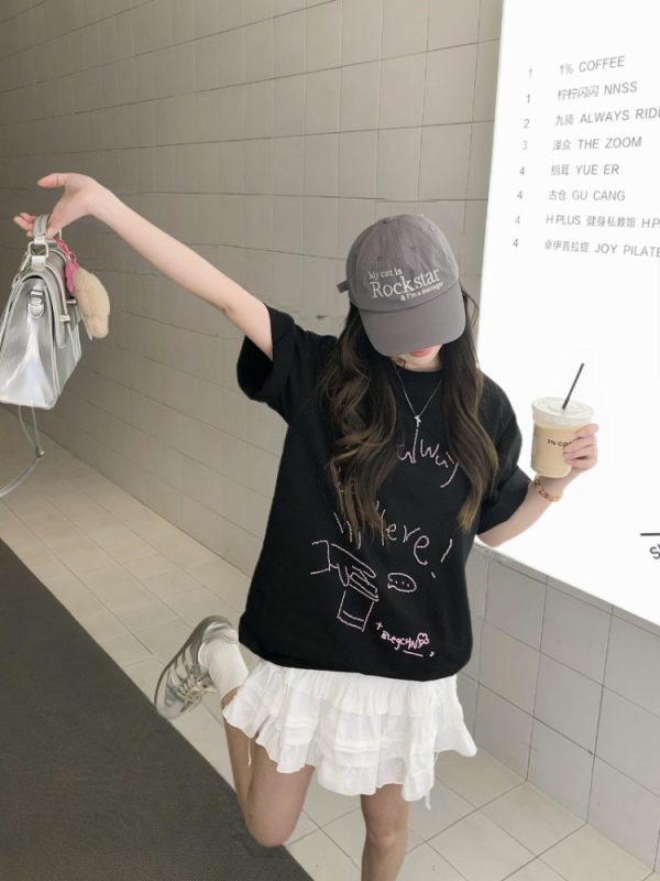 Cute Girl Summer Ballet Style Bow Tie A-Line Skirt - High-Waisted Slimming Short Skirt for Youthful 90s Inspired Fashion